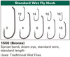Daiichi 1550 Standard Wet Fly Hook Chart | TFO - Temple Fork Outfitters Canada