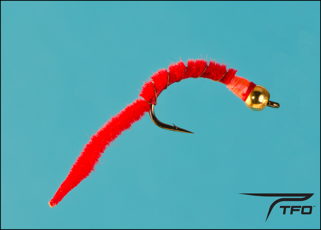 Beadhead Worm San Juan Red, Flies