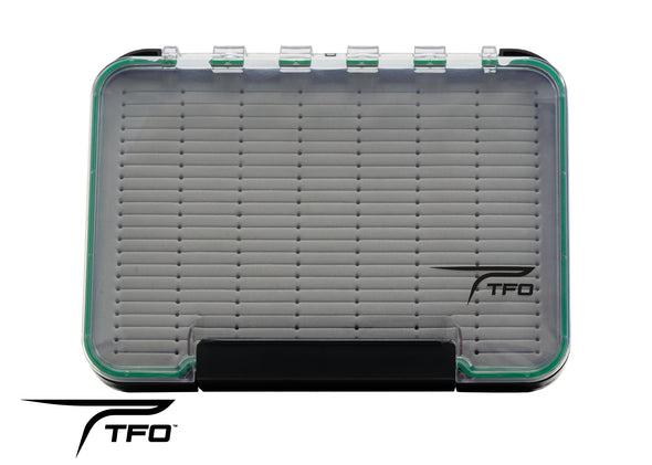 TFO XL D/S Waterproof Clear Lid Streamer Slit Foam Fly Box | TFO Logo - Temple Fork Outfitters Canada