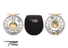TFO NV Clear Gold Fly Reel Back reel cozy and front | TFO Canada