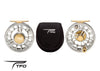 TFO NV Clear Gold Fly Reel Back and front with reel cozy  | TFO Canada