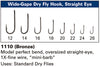Daiichi 1110 Wide-Gape Dry Fly Hook - Straight Eye Chart | TFO - Temple Fork Outfitters Canada