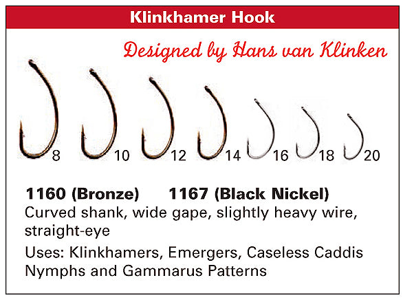 Daiichi 1160 Klinkhamer Bronze Hook, Fly Tying
