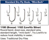 Daiichi 1180 Standard Dry Fly Hook - Mini Barb Chart | TFO - Temple Fork Outfitters Canada