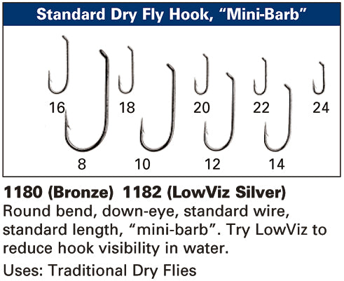 Daiichi 1180 Standard Dry Fly Hook - Mini Barb