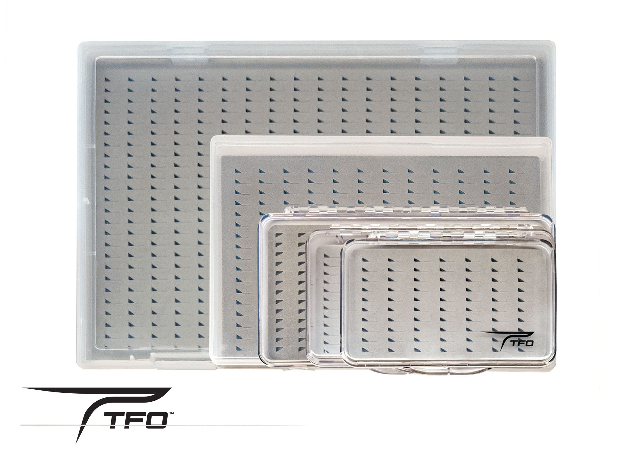 TFO Clear Fly Box With Slit Foam-XL Holds 450 Flies, Fly Boxes
