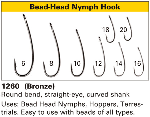 Daiichi 1260 Bead Head Nymph Hook, Fly Tying