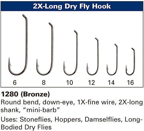 Daiichi 1280 2X-Long Dry Fly Hook, Fly Tying