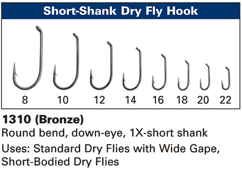 Daiichi 1310 Short-Shank Dry Fly Hook, Fly Tying