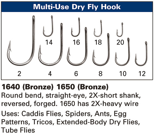 Daiichi 1640 Multi-Use Dry Fly Hook, Fly Tying