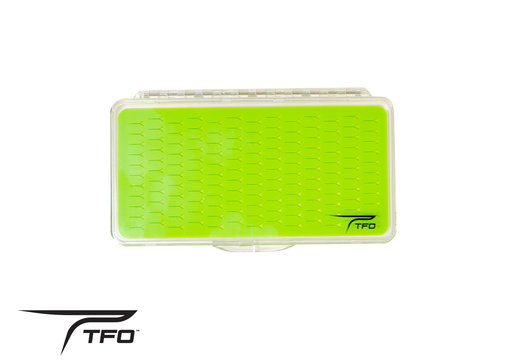 TFO Clear Fly Box With Slit Foam Large Holds Flies, Fly Boxes