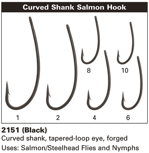 Daiichi 2151 Curved-Shank Salmon Hook - Straight Eye | Fly Tying ...