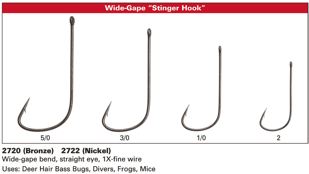 Daiichi 2720 Wide Gape Stinger Hook - Bronze, Fly Tying