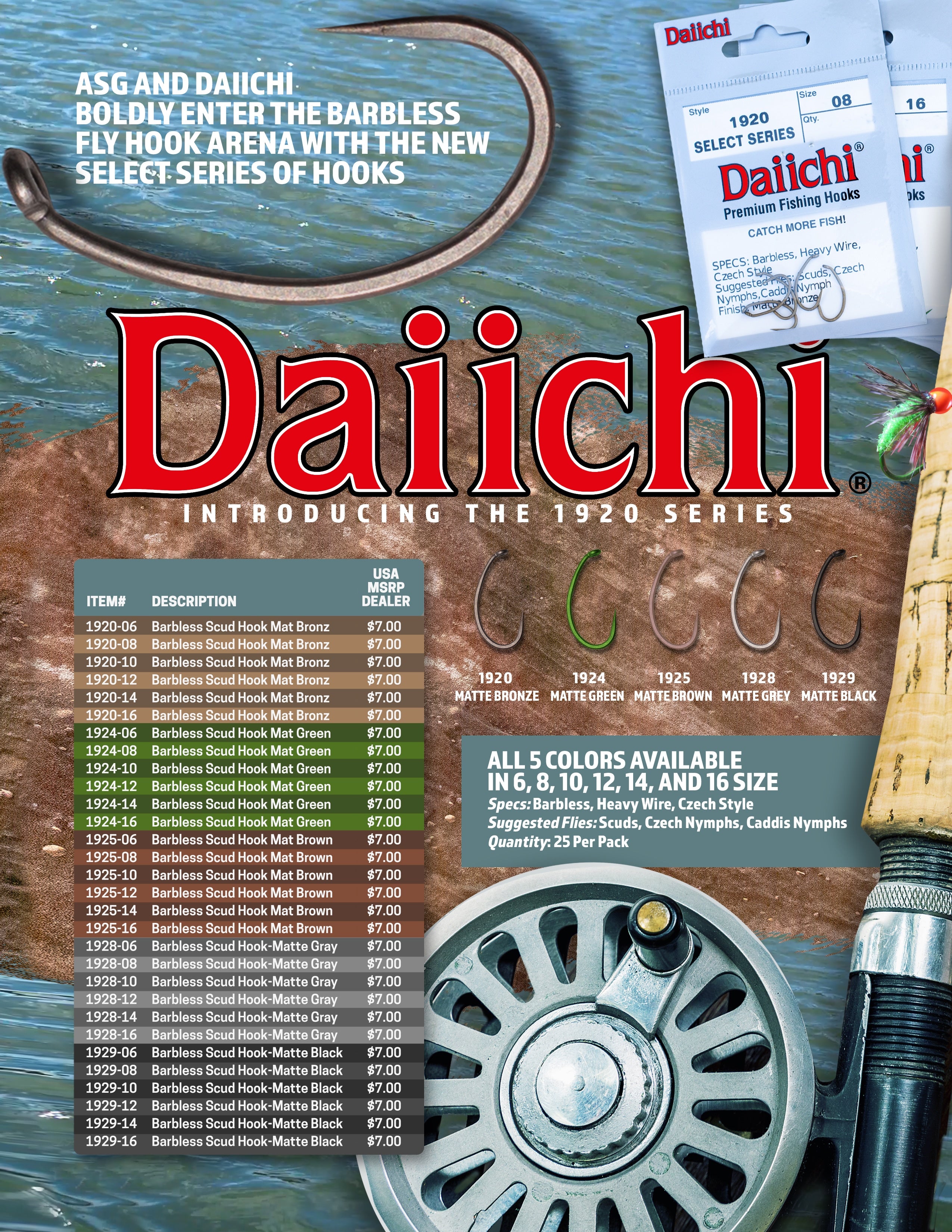 Daiichi #D19Z Walleye Hook Blk Nickel, Size 6
