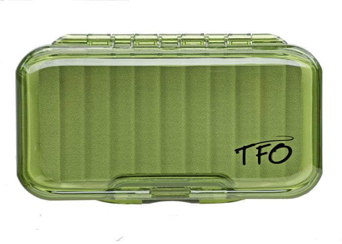 TFO S/S Waterproof Olive Fly Box -Ripple Foam (Now On Clearance 50% Off)